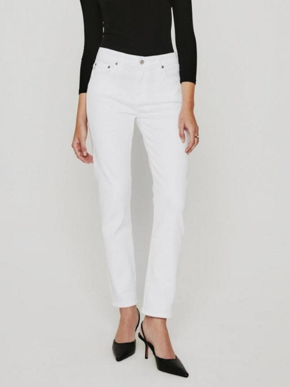 AG ADRIANO GOLDSCHMIED Ex-Boyfriend Slouchy Slim Denim Jeans White 26